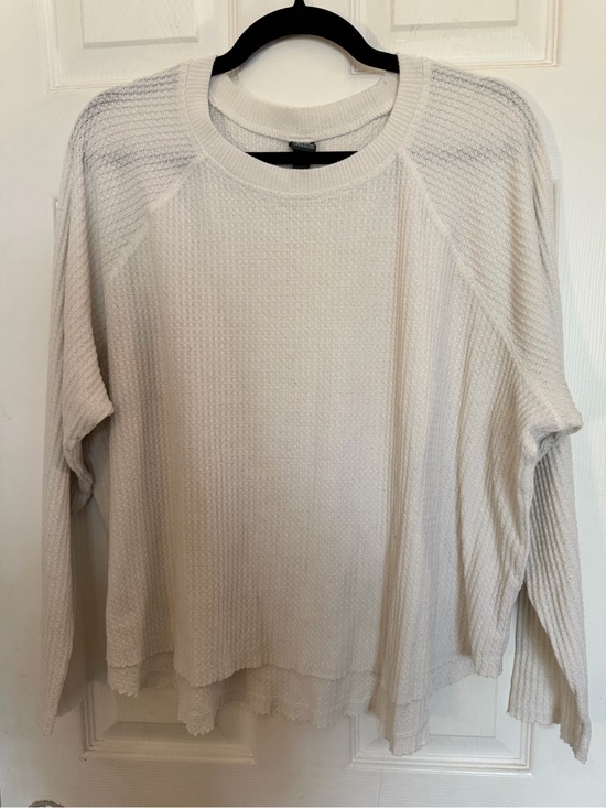 wild fable Tops - wild fable Cream Waffle-Knit Long Sleeve Tee